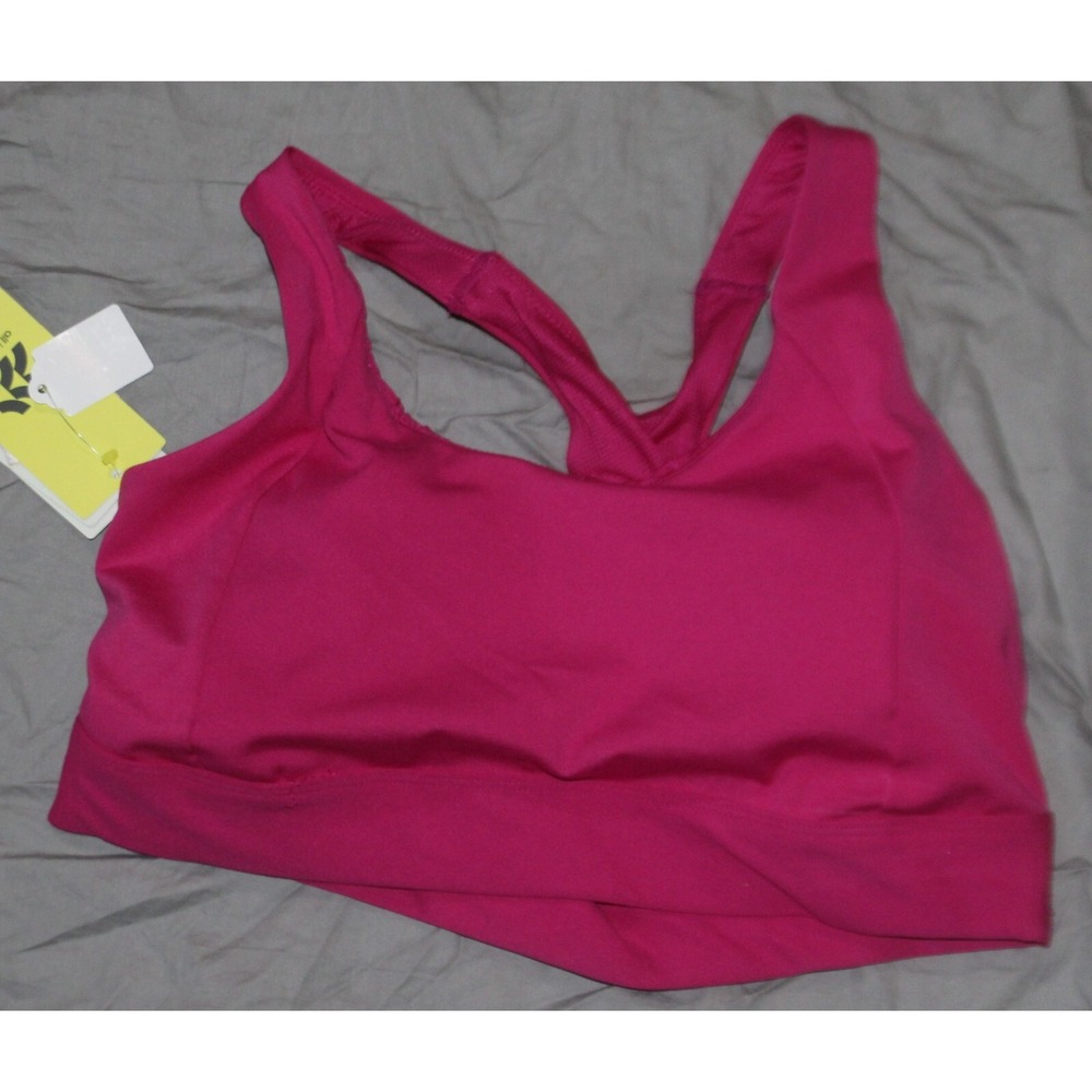 Women's Light Support Corded Midline Racer Sports Bra - All in Motion Berry XS
